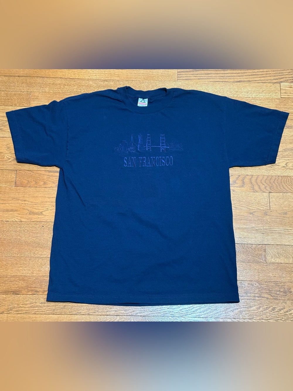 Vintage 90’s Unisex (XL) Navy Blue Embroidered San Francisco CA Short Sleeve Tee